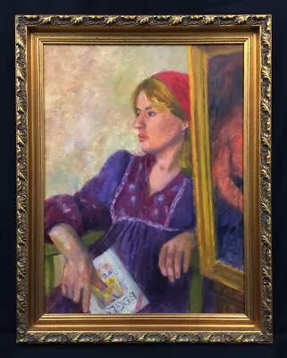 20th Century English School Oil On Board Portrait Painting. Signed. • £30