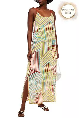 RRP €488 M MISSONI Maxi Beach Dress Size S Lightweight Crochet Trim Slit Sides • $3.98