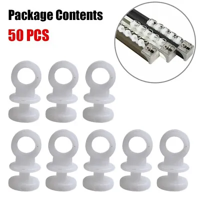 50X Plastic Curtain Track Hooks RunnerFit For Camper Van Motorhome Caravan/Boat • $6.19