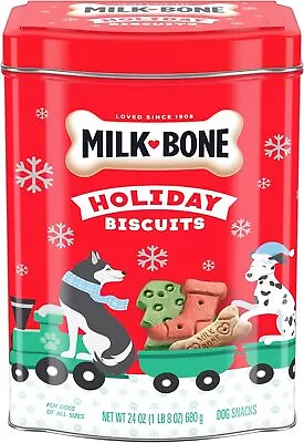 Milk-Bone Limited Edition Holiday Dog Treats Small Biscuits 24 Ounce Reusable  • $22.82