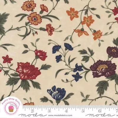 Moda CLOVER BLOSSOM FARM 9710 11 Beige Tan Floral  KANSAS TROUBLES Quilt Fabric • $6.40