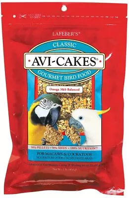 Lafeber's Classic AVI-Cakes Bird Food For Macaws & Cockatoos 1-Pound - 3 Pack • $41.23