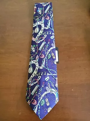 Vintage 2000 Novelty Tie NICOLE MILLER 100% Silk Hand Sewn JAZZ THEATER Music • $9.99