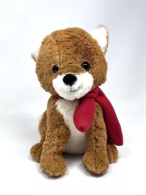 Fox W/ Red Scarf Plush 10  Tall Seated Sitting Stuffed Animal Dollar General • $14.88