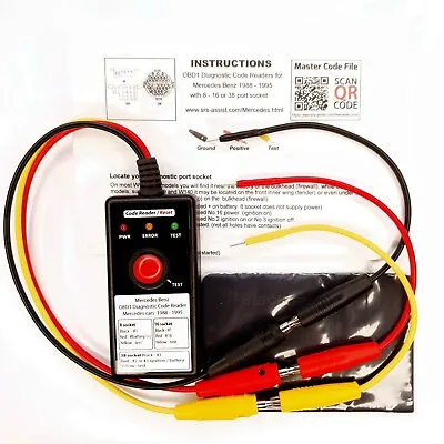 Mercedes OBD1 Diagnostic Code Reader For Cars With The 8 16 & 38 Port Sockets • £50.55
