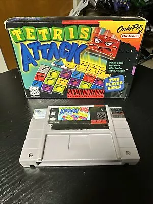 Tetris Attack SNES SUPER NINTENDO NO MANUAL Game & Box Only !! • $29.99