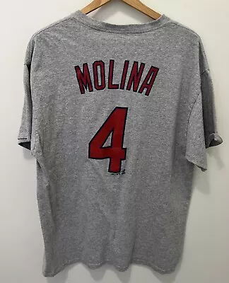 St. Louis Cardinals Shirt Size XL Yadier Molina Gray Yadi #4 • $12.95