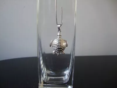 Vintage 3d Sea Turtle Moving Head Flippers Feet Tail Sterling Silver 925 Pendant • $59.99
