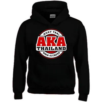 AKA Thailand Muay Thai Gym Logo Men's Black Hoodie Sweatshirt Size S-3XL • $39.89