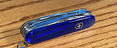 New Victorinox Swiss Army 91mm DELUXE TINKER Translucent Sapphire Blue 1.4723-T2 • $65