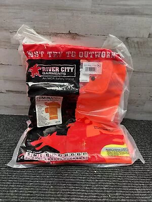 River City 201CRXL Luminator High Visibility Orange Rain Coat W/ Detach Hood XL • $20