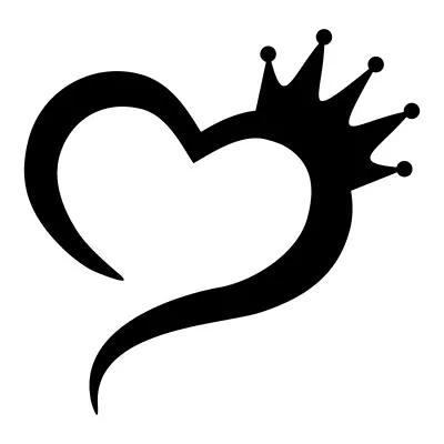 Love Heart Crown Vinyl Decal Sticker Art Wall Home Decor Various Colours • £2.45