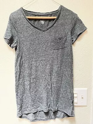 MOSSIMO Dark Gray Pocket TEE V-Neck T-SHIRT Short /S Cotton Blend Size XS • $8