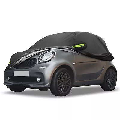 Waterproof Car Cover Full Cover With Zipper For Smart Fortwo 2016-2022 Black • $54.50