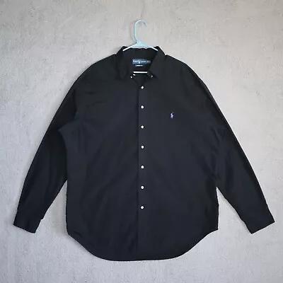 Ralph Lauren Shirt Mens 2XLT Black Chambray Button Up Long Sleeve • $23