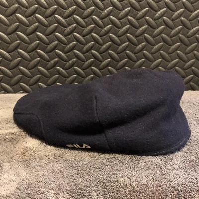 $18 • Buy FILA Hat Newsboy Cap Kagol Style Samuel L Jackson Navy Blue Ear Flaps Size 4