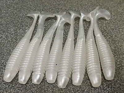 Soft Plastic Fishing Lures  Pearl White  Paddle Tail 12 Cm Pack Qty X 8 • $8.30