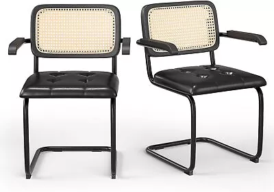 Farini Kitchen Dining Chairs Set Of 2 With Black-pu Leather  • $163.44