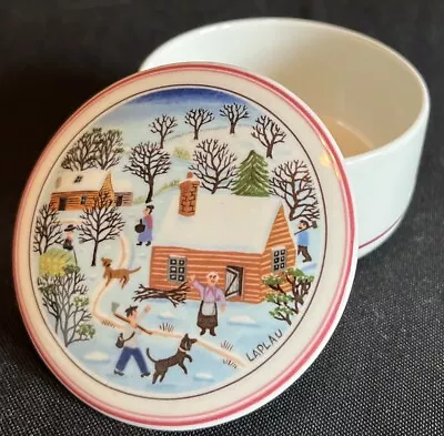 Villeroy And Boch Collectible Naif Christmas Trinket Box 5” Winter Covered Bowl • $8.21