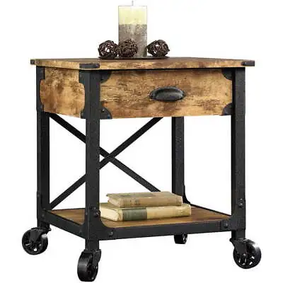 Rustic Farmhouse Country Accent End Table Side Table Drawer Weathered Pine NEW • $157.50