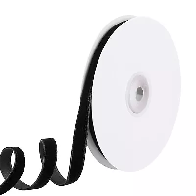 3/8  10 Yard Velvet Ribbon Polyester Single Face Spool Gift Wrap Decor Black • $8.43