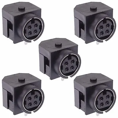 5 X 4 Pin DIN PCB Power Socket Connector • £4.59