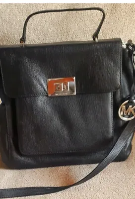 Michael Kors Black Leather 'SLOAN' Tote Handbag Crossbody Leather Retails $495 • $79.99