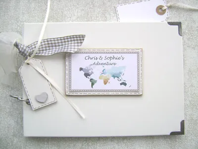 Personalised A5 Size. World Map Scrapbook Travel Journal Photo Album Gift • £13.99