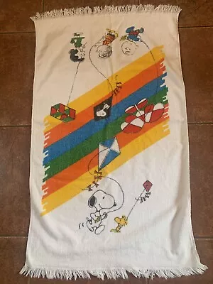 1965 Vintage Peanuts Characters Flying Kite Towel Good Condition Snoopy  • $15