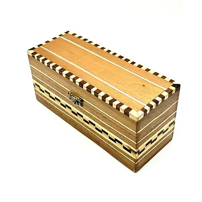 Mexican Wooden Inlaid Jewelry Box • $170