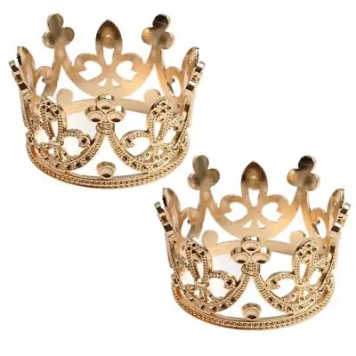 2pcs Stunning Wedding Mini Flower Girls Rhinestone Crown Tiara Headwear Gold • $9.40