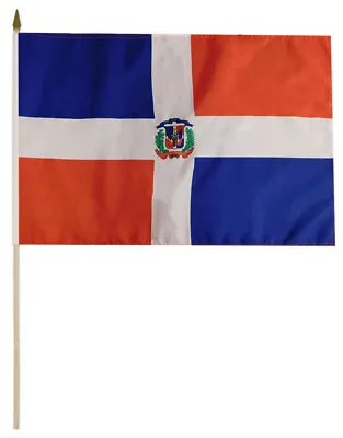 Dominican Republic 100D 12x18 12 X18  Stick Flag 30  Wood Staff • $8.88