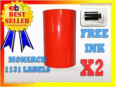 2 Sleeves Fluorescent Red Label For Monarch 1131 Pricing Gun 2 Sleeves=16rolls • $44.30