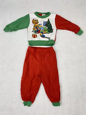 RARE Vintage Christmas Pajama Outfit 12 Mo Red Green Muppet Babies Jim Henson • $25