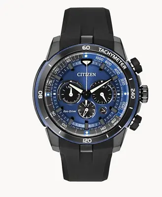 Men's Citizen CA4155-12L ECOSPHERE Eco-Drive Chronograph Blue Chroma Poly Watch • $282.87