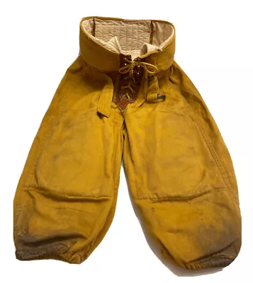 Vintage Youth Football Pants With Hip And Thigh Pads - Yellow • $34.97