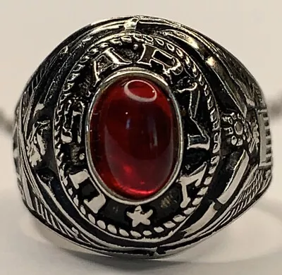 VTG Crest Craft Sterling 925 US Army Ruby SZ 1.5 Child’s Sweetheart Ring Pendant • $58.95