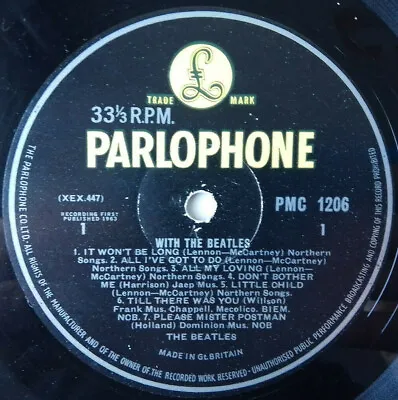£9.99 • Buy The Beatles – With The Beatles Parlophone – PMC 1206 LP G Record Only