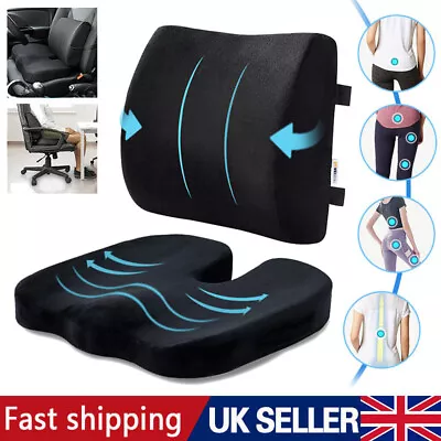 Lumbar Back Support Cushion Car Seat Wheelchair Office Chair Pillow Memory Foam • £12.99