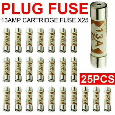 £3.74 • Buy 20x13a With 5 Extra Domestic Fuses Plug Top Household Mains 13amp Cartridge Fuse