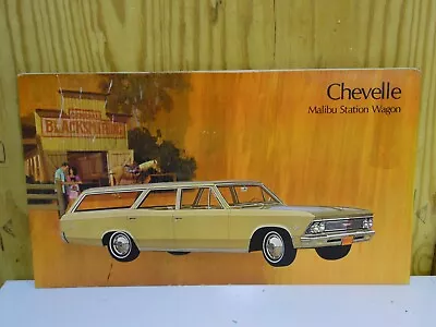 Vintage Chevrolet Chevelle Malibu Station Wagon Dealership Promo Cardboard 32x18 • $499.99