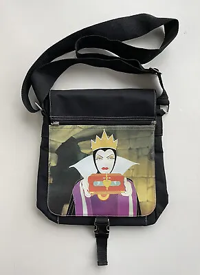 Disney Crossbody Messenger Bag Maleficent Evil Queen Reversible Flap Black Rare • $49