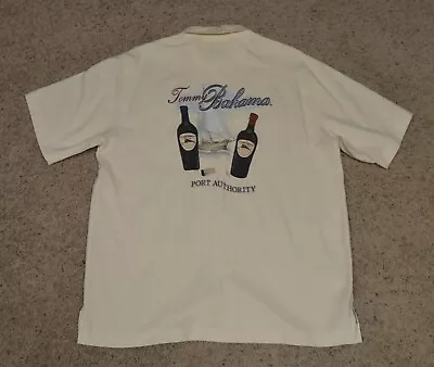 Tommy Bahama Shirt Mens Large White Silk Embroidered Mens Outdoors Beach • $20