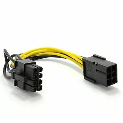 £2.97 • Buy PCI-E Female 6-Pin To 8 PIN Male VGA Power Adapter Splitter Y Cable
