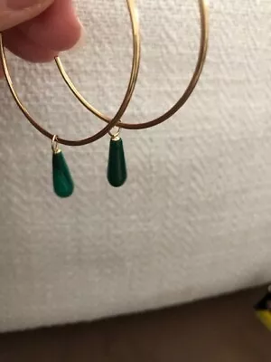 Genuine Malachite Green Earring Enhancers Only 14K Yellow Gold • $79.99