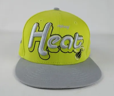 New Era 9Fifty Miami Heat SnapBack Hat Cap Neon Green Hardwood Classics • $9.99