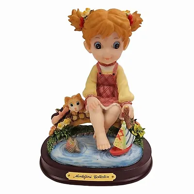 Montefiori Collection Figurine GIRL Playing In Water With Boat And Cat • $52
