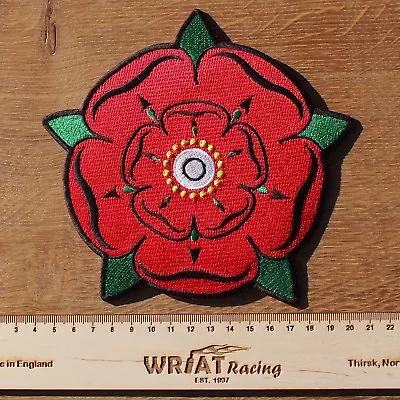 Motorcycle Biker Jacket Cafe Racer Cloth Patch RED ROSE Of LANCASHIRE 16CM 6in • £6.95