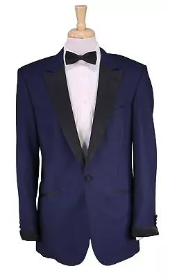 Di Stefano Bespoke Royal Blue Peak Lapel 1B Slim Tuxedo Dinner Jacket Blazer 42L • $95