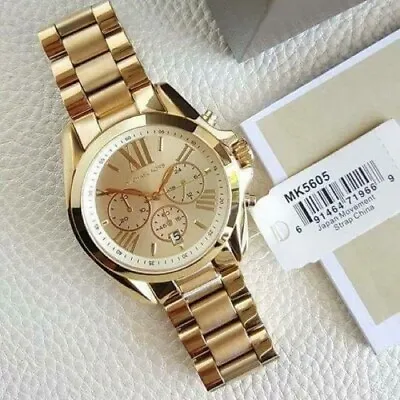 New Michael Kors MK5605 Bradshaw Gold Plated Dress Chronograph Women's Watch • $88.34